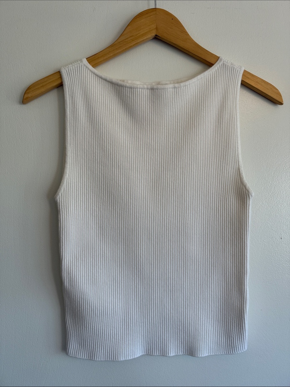 Abercrombie & Fitch White Ribbed Tank Top